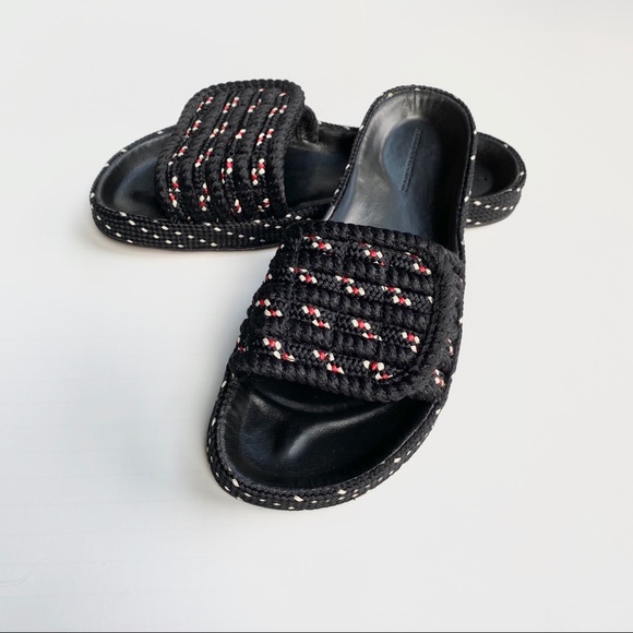 isabel marant woven slide sandals